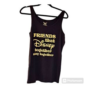 Cute Top "Friends that Disney together Stay together" Graphic Design/Black Sz XL